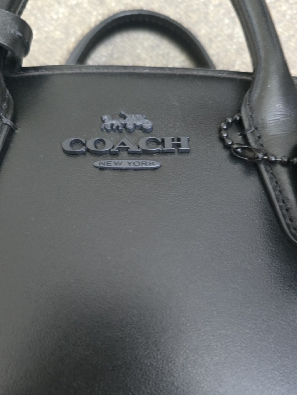 Coach Black Leather Mini Satchel with Top Handles - Picture 6 of 7